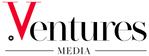 The logo for Ventures Media, featuring a red serif letter 'V' followed by black serif text 'entures' and 'MEDIA' underneath on a white background.